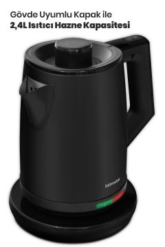 Dore Black Xl 2200 Watt Patentli Damlatmayan Tasarımı Paslanmaz Çelik Çay Makinesi Ve Su Isıtıcısı