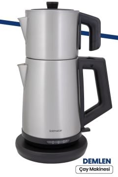 Demlen Inox 2200 Watt Damlatmaz Tasarımı ile Paslanmaz Çelik Çay Makinesi ve Su Isıtıcı