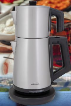 Demlen Inox 2200 Watt Damlatmaz Tasarımı ile Paslanmaz Çelik Çay Makinesi ve Su Isıtıcı