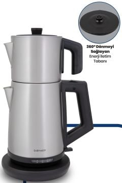 Demlen Inox 2200 Watt Damlatmaz Tasarımı ile Paslanmaz Çelik Çay Makinesi ve Su Isıtıcı