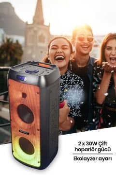 Taşınabilir Şarj Edilebilir Party Box Işıklı BT Hoparlör