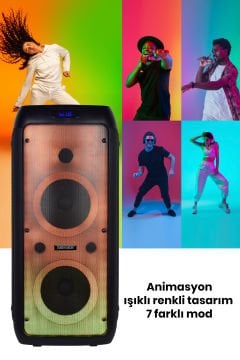 Taşınabilir Şarj Edilebilir Party Box Işıklı BT Hoparlör