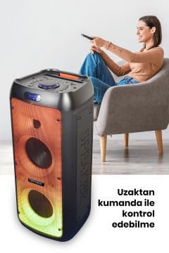 Taşınabilir Şarj Edilebilir Party Box Işıklı BT Hoparlör