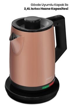Yudum Gold Paslanmaz Çelik 2200 Watt Çelik Çay Makinesi Ve Su Isıtıcı