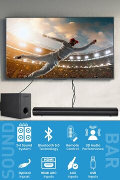 Sw-910 Kablolu Soundbar Woofer BT Hdmı Ses Sistemi
