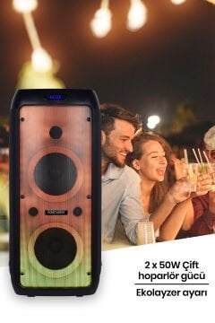 Taşınabilir Şarj Edilebilir Party Box Işıklı BT Hoparlör