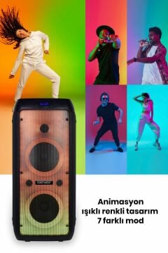 Taşınabilir Şarj Edilebilir Party Box Işıklı BT Hoparlör