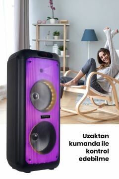 Taşınabilir Şarj Edilebilir Party Box Işıklı BT Hoparlör