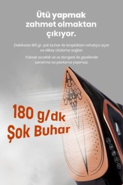 Proline 2600 Watt Seramik Tabanlı Damlama Ve Kireç Önlemeli 180 gr Etkili Şok Buharlı Ütü