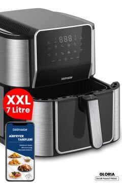 Gloria 7 Litre İnox Geniş Hazneli XXL Dokunmatik 8 Ön Ayarlı Airfryer Sıcak Hava Fritözü GM8405
