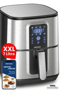 Vena 7 Litre İnox Geniş Hazneli XXL Dokunmatik 8 Ön Ayarlı Airfryer Sıcak Hava Fritözü GM8404