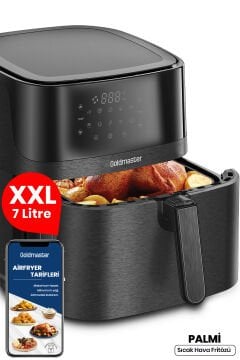 Palmi Sıcak Tutma Özellikli 7 Litre Geniş XXL Dokunmatik 10 Ön Ayarlı Airfryer Sıcak Hava Fritözü