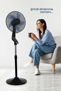 Serin Led Ekranlı 16 Inch Salınımlı Zaman Ve Hız Ayarlı Uzaktan Kumandalı Ayaklı Vantilatör
