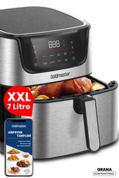 Grana Sıcak Tutma Buz Çözme Kurutma Özellikli 7 Litre XXL Dokunmatik Airfryer Sıcak Hava Fritözü