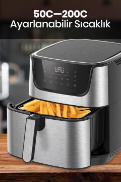 Grana Sıcak Tutma Buz Çözme Kurutma Özellikli 7 Litre XXL Dokunmatik Airfryer Sıcak Hava Fritözü