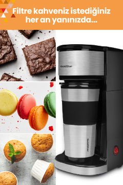 Paslanmaz Termos Bardaklı BPA Free Özellikli Kişisel Filtre Kahve Makinesi ST7312