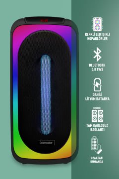 Taşınabilir Kablosuz BT Hoparlör Led Işıklı Party Box