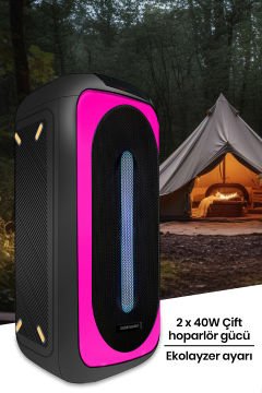 Taşınabilir Kablosuz BT Hoparlör Led Işıklı Party Box