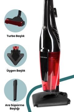 Joker Kırmızı Turbo Başlıklı Özel Filtreli Cyclone Dikey Ve Elde Elektrikli Süpürge 5 Yıl Garantili