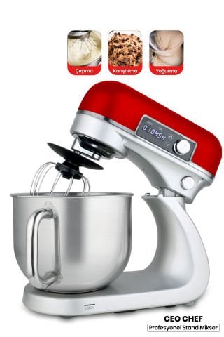 Ceo Chef Dokunmatik Ekran 6 Litre 12 Kademe Darbeli Hız Ayarlı Döküm Stand Mikser Mutfak Şefi