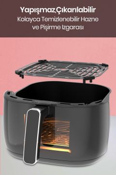 Bella 1700w Xl Dokunmatik Cam Kapaklı Aydınlatmalı 3kg Tartı Fonksiyonlu Airfryer Sıcak Hava Fritözü