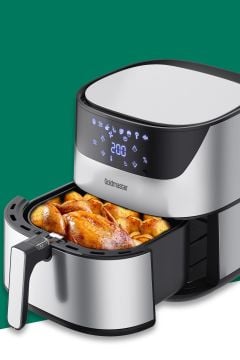 2000 Watt Yüksek Güç 6,4 Litre Inox Geniş Xxl Dokunmatik Airfryer Yağsız Sıcak Hava Fritözü