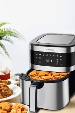 Superfry 7 Litre Inox Geniş Hazneli Xxl Dokunmatik 8 Ön Ayarlı Airfryer Sıcak Hava Fritözü