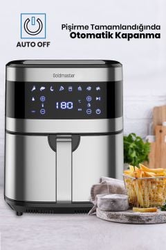 Superfry 7 Litre Inox Geniş Hazneli Xxl Dokunmatik 8 Ön Ayarlı Airfryer Sıcak Hava Fritözü