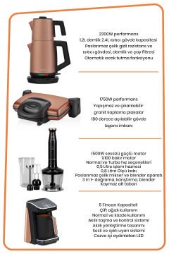 SuperLux Rose Gold 18 Parça Elektrikli Mutfak Çeyiz Seti Avantajlı Elektronik Evlilik Paketi