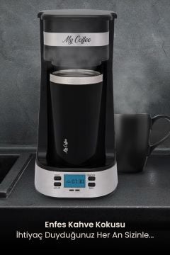 Mycoffee Touch Mc-107 Çelik Termos Bardaklı Zaman Ayarlı Otomatik Filtre Kahve Makinesi