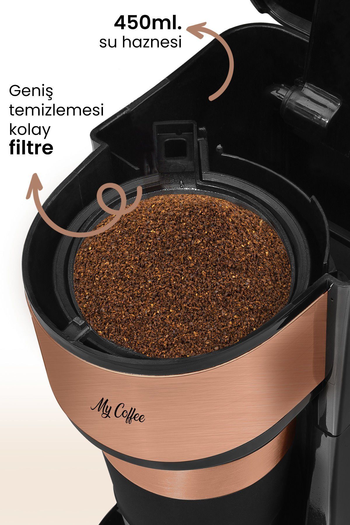 Mycoffee Relax Mc-102 Gold Seyahat Termos Bardaklı Bpa Içermeyen Kişisel Filtre Kahve Makinesi