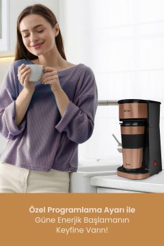 Mycoffee Relax Mc-102 Gold Seyahat Termos Bardaklı Bpa Içermeyen Kişisel Filtre Kahve Makinesi