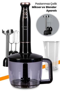 Nutrimax 1.5 Litre Geniş Hazneli 1500 Watt Paslanmaz Çelik Ölçüm Kaplı 3in1 Multi Blender Set