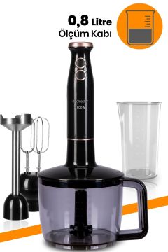 Nutrimax 1.5 Litre Geniş Hazneli 1500 Watt Paslanmaz Çelik Ölçüm Kaplı 3in1 Multi Blender Set