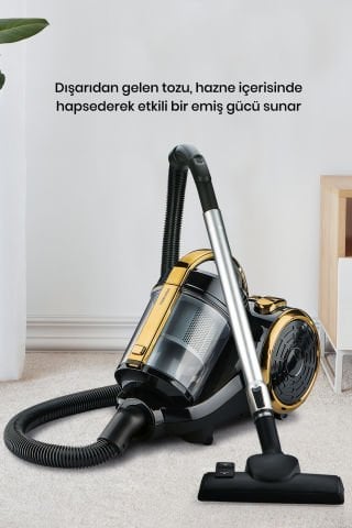 Goldblack Hepa Filtreli 3 Litre Kapasiteli Hız Ayarlı Toz Torbasız Cyclone Elektrikli Süpürge