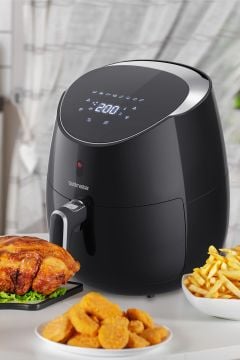 Luxfry 2000 Watt Yüksek Güç 6,4 Litre Geniş XXL Dokunmatik Airfryer Yağsız Sıcak Hava Fritözü