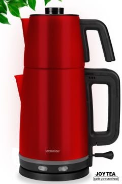 Joy Tea Kırmızı 2200 Watt Paslanmaz Çelik Çay Makinesi Ve Su Isıtıcısı