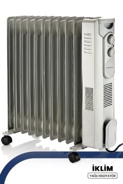 İklim 2900W 11 Dilim Isı Termostat ve Fan Ayarlanabilir Devrilme Emniyetli