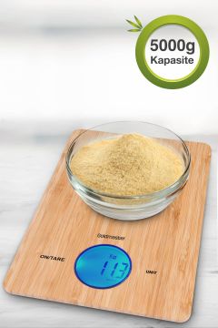 Ecolife Geniş Led Ekranlı Dijital Hassas 1gr-5kg Bambu Mutfak Tartısı Terazisi