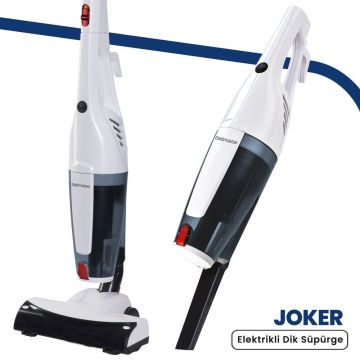 Joker Beyaz Turbo Başlıklı 5 Özel Filtreli Cyclone Dikey Ve Elde Elektrikli Süpürge 5 Yıl Garantili