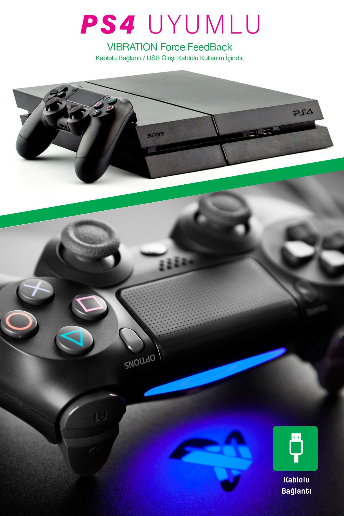 GP-427 Kablolu PS4 Oyun Kolu