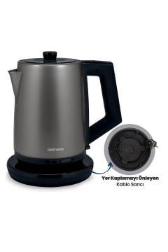 Beliz 2200 Watt Paslanmaz Çelik 2 Litre Kettle Su Isıtıcısı Antrasit Gm7376an