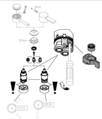 46580000 28 mm Grohe kartuş