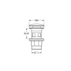 Grohe Lavabo Sifon Tapası Bas/Aç Kare ABS/Krom - 40824000