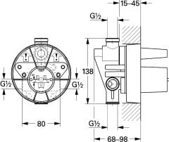 33961000 - Grohe Ankastre İç Gövde