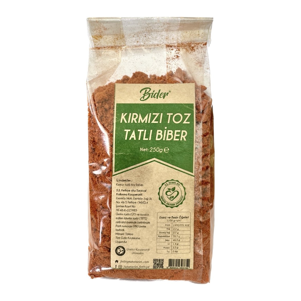 Fethiye Kırmızı Toz Tatlı Biber 250 gr (Kargo Dahil)