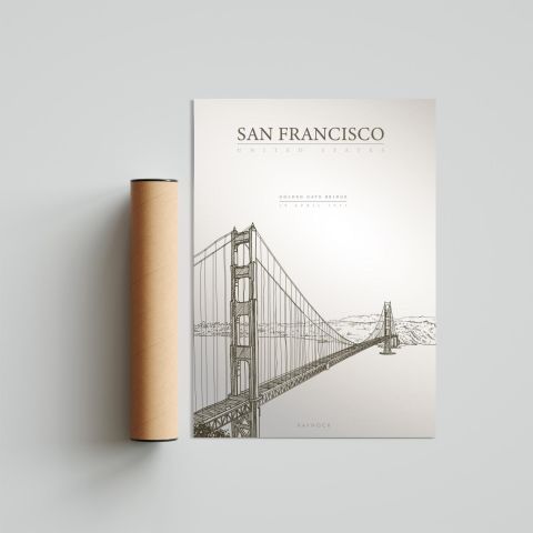 Golden Gate Bridge Poster Tablo