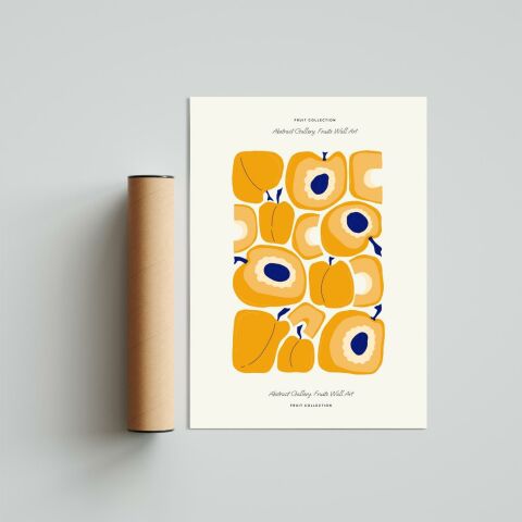 Apricot Yellow Blue Poster Tablo