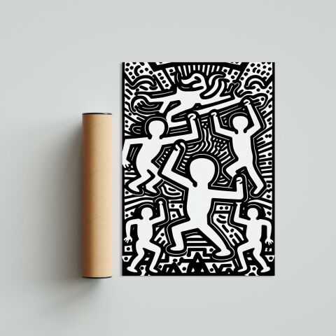 Keith Haring Style Minimal D20 Poster Tablo