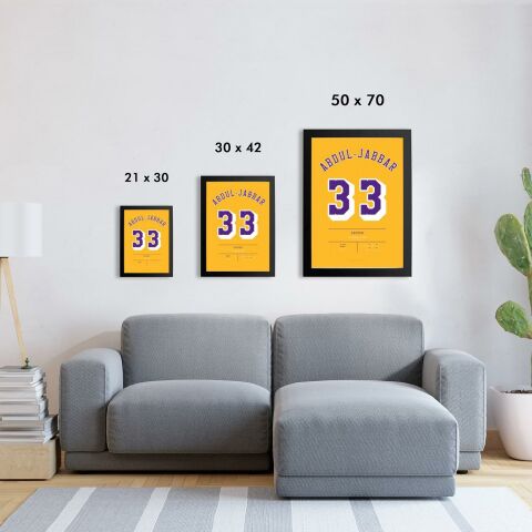 Kareem Abdul-Jabbar Jersey 30 x 42cm - Çerçevesiz Poster